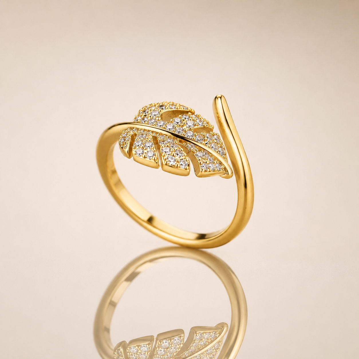 Ring "Leave“ 18k vergoldet