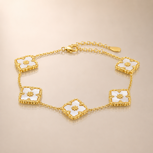 Armband "Bloom“ Perlmutt/Gold