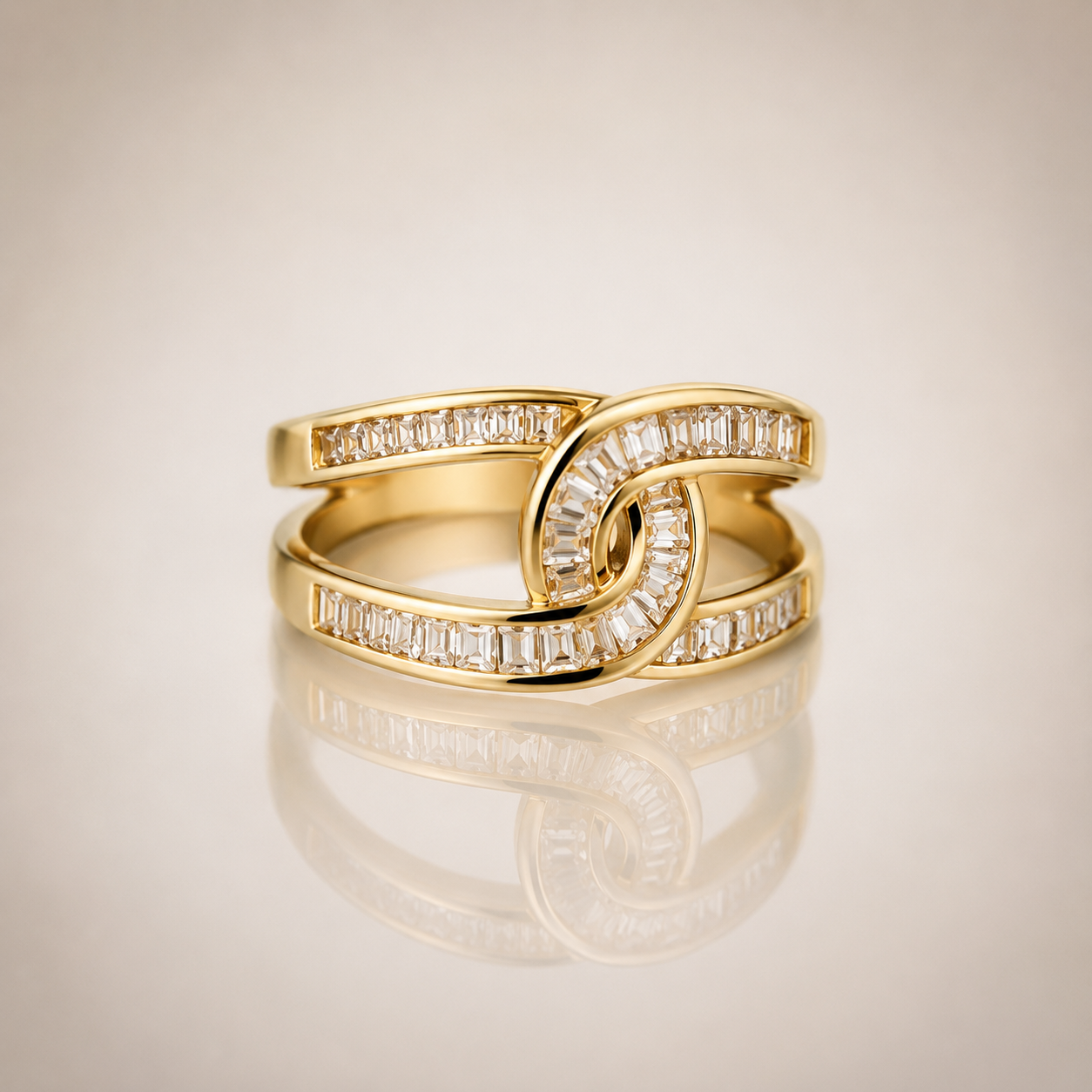 Ring "CC“ 18K vergoldet