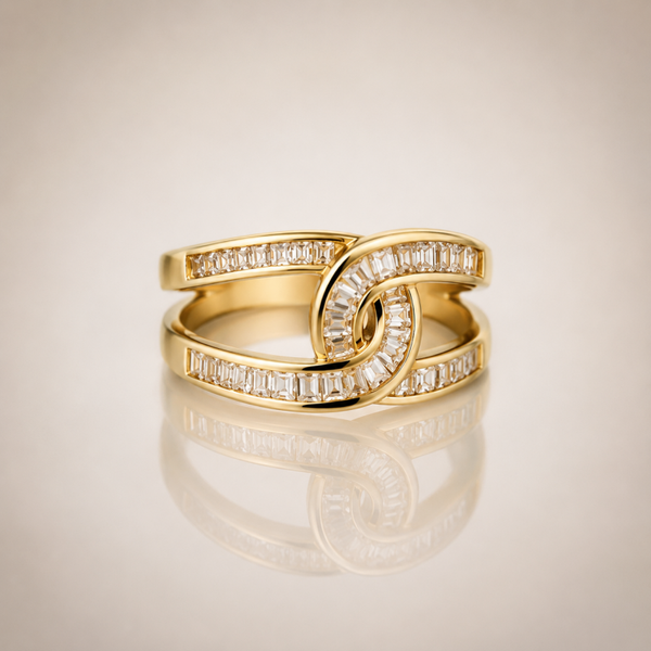 Ring "CC“ 18K vergoldet