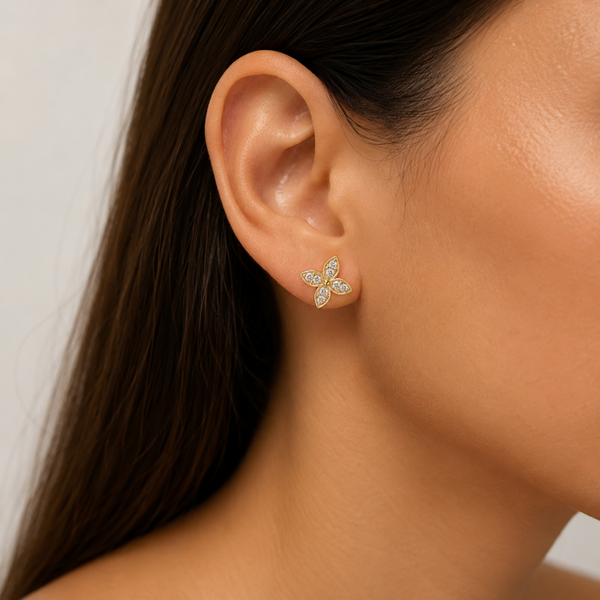 Ohrringe "Fleur 2“ 18K vergoldet