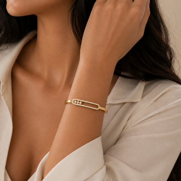 Armreif "Eclypse“ 18k vergoldet