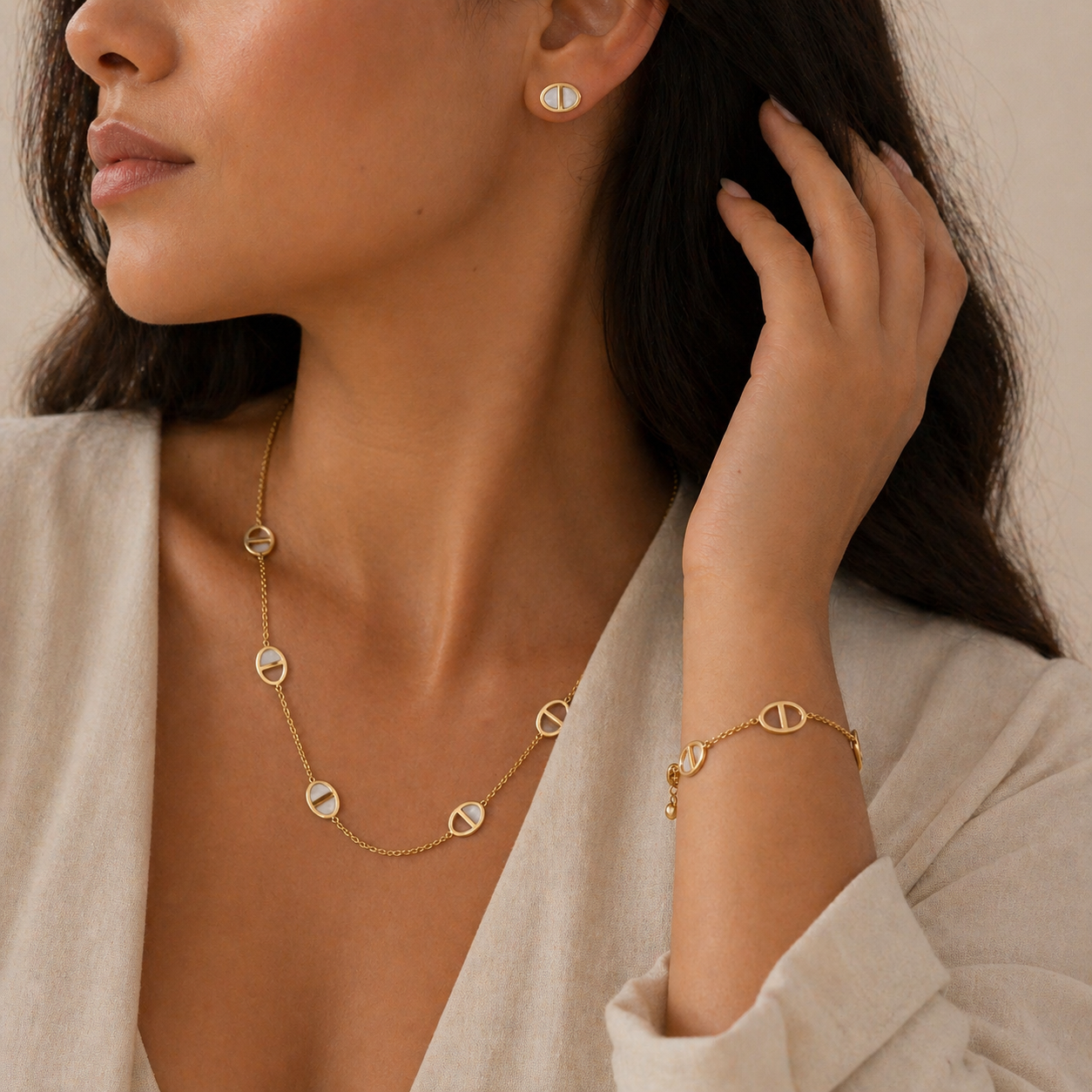 Set "Eclypse“ 18K vergoldet