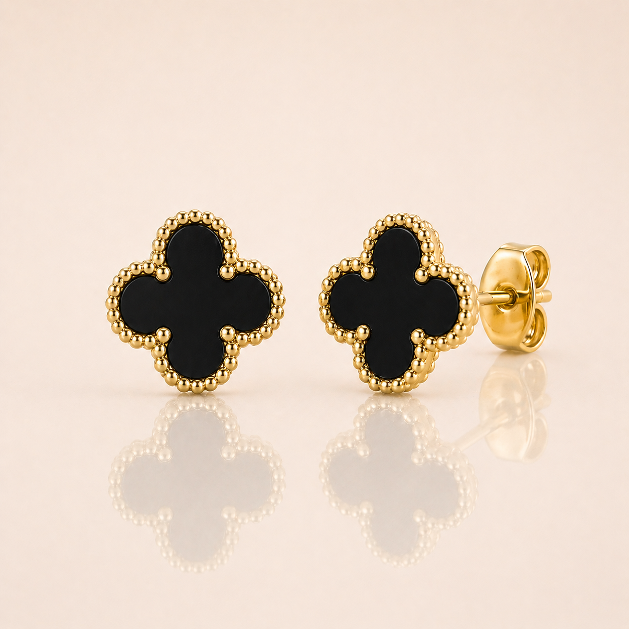 Ohrringe „Clover“ Gold/Schwarz