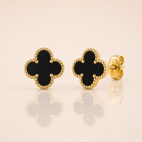 Ohrringe „Clover“ Gold/Schwarz