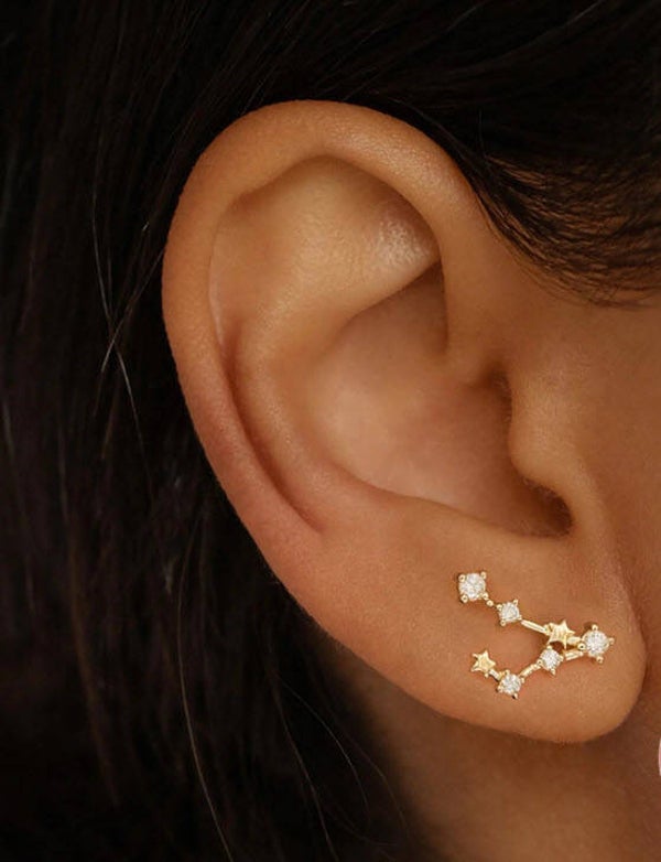 2 Ohrstecker "Zodiac" 18K vergoldet - Fische