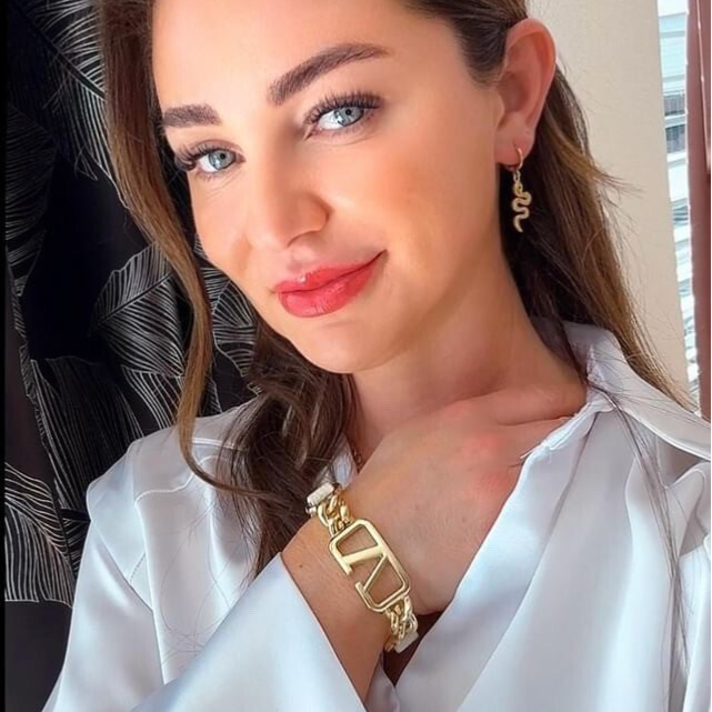 Armband "V“ Gold/Weiss