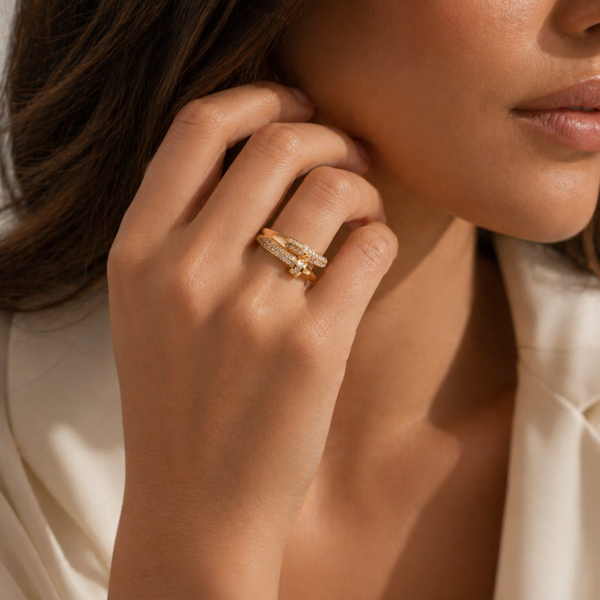 Ring "Cara2" vergoldet