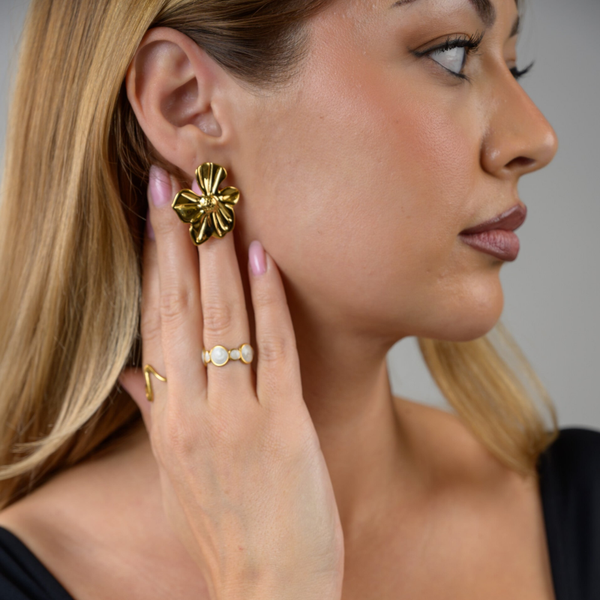 Ohrringe "Fleur“ 18K vergoldet