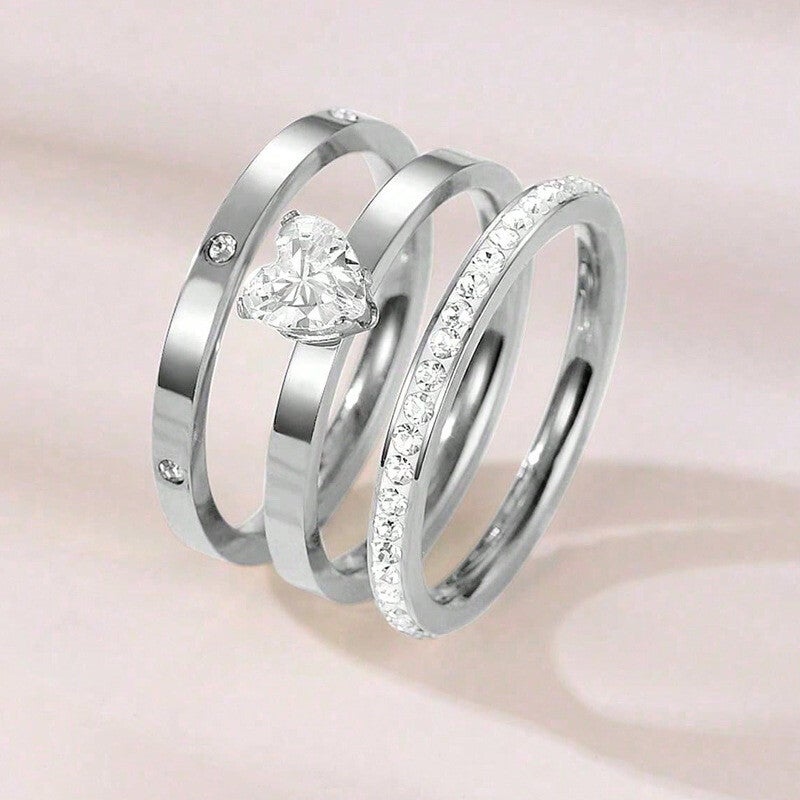 Ring-Set „Fleur" 18k Silber
