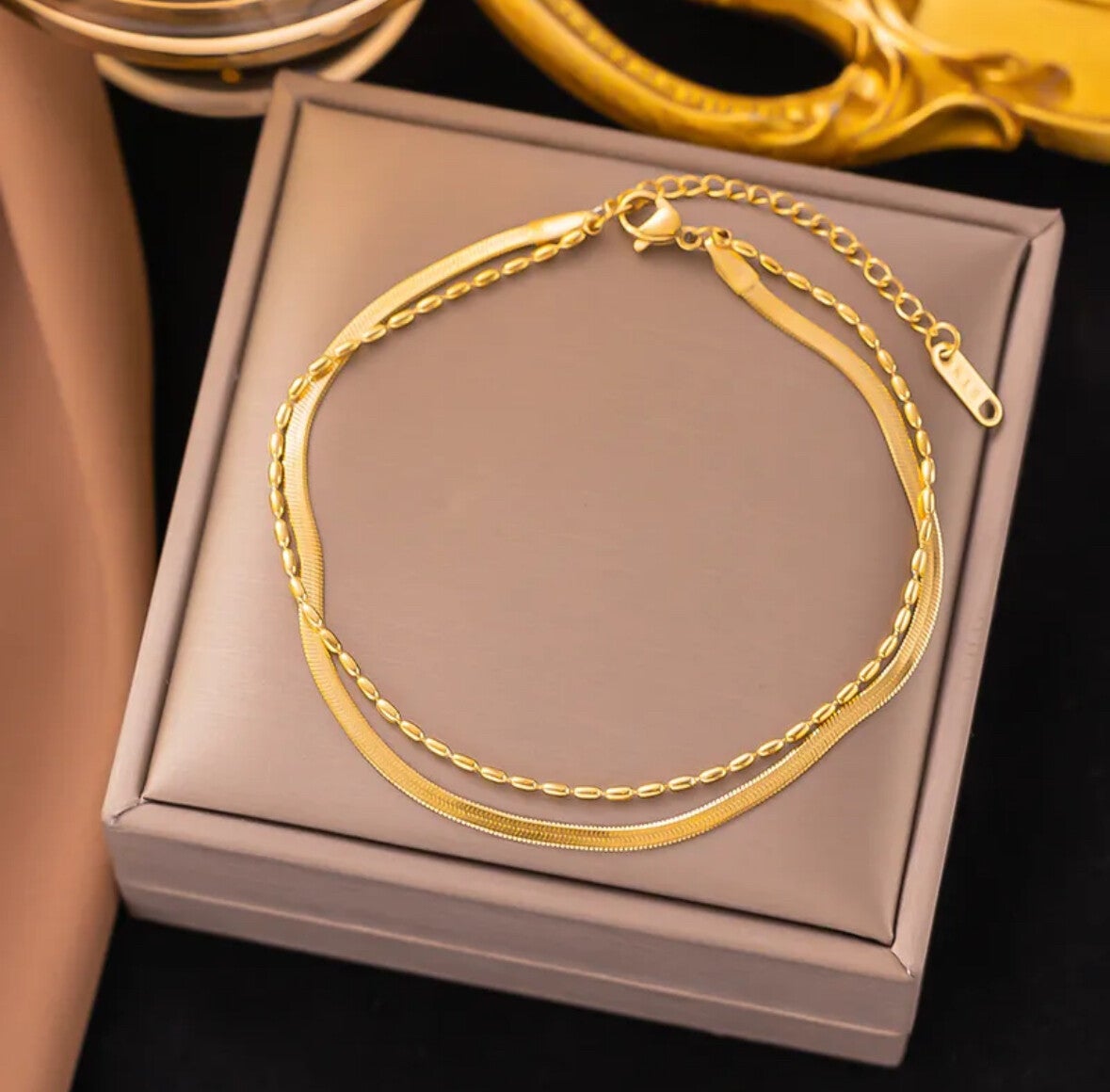 Fusskettchen "Lara“ 18K vergoldet