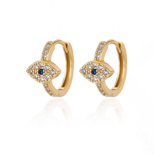Ohrringe "Karma with blue Ey 2“ 18K vergoldet