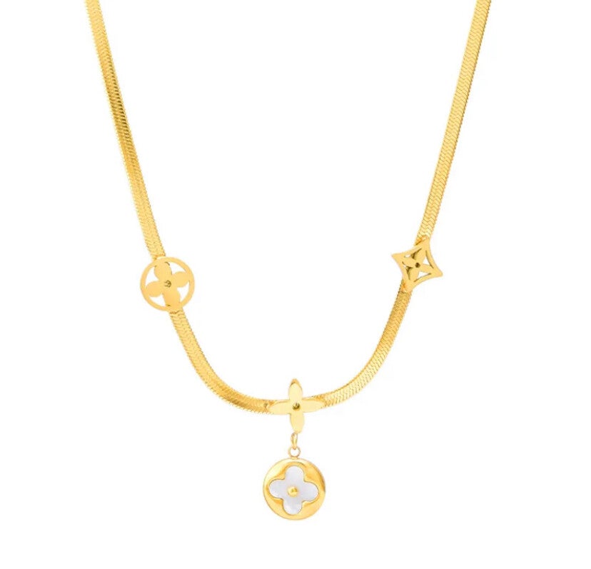 Halskette "Fleur“ 18K vergoldet