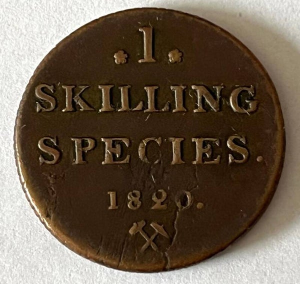 Norge 1 skilling 1820 Carl Johan