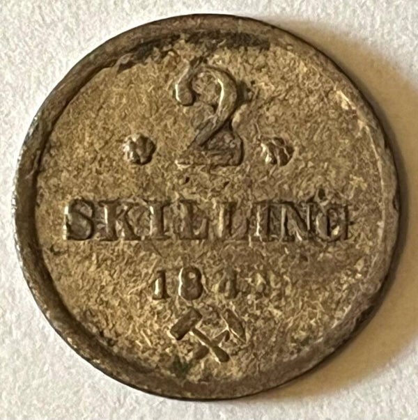 Norge 2 skilling 1842 Carl  Johan
