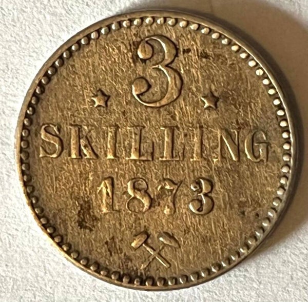 Norge 3 skilling 1873 Oscar II