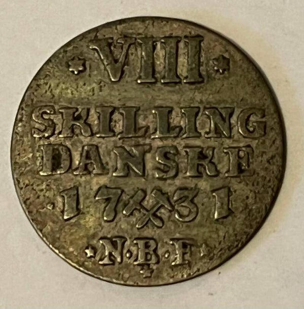 Norge 8 skilling 1731 Christian VI