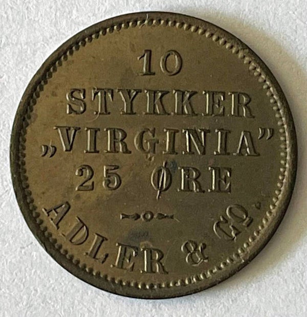 Adler & Co. 10stk Virginia 25øre pollett