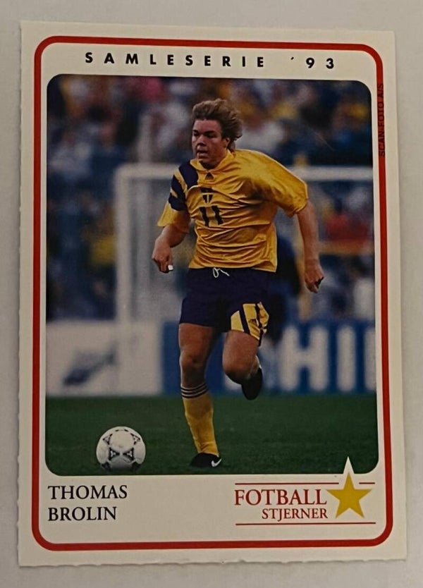 Thomas Brolin, Swedish football player. Collectorcard Fotballstjerner