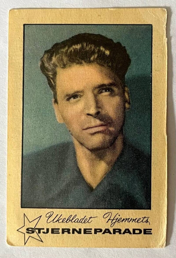 Burt Lancaster, American actor. Collectorcard Ukebladet Hjemmet stjerneparade 1958