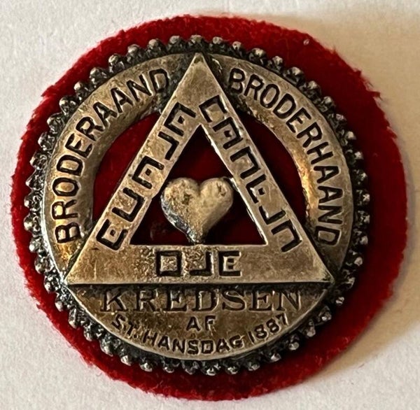 Danmark kredsen af St.Hansdag 1887 Broderaand Broderhaand badge