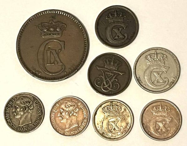 Danmark lot 9 mynter