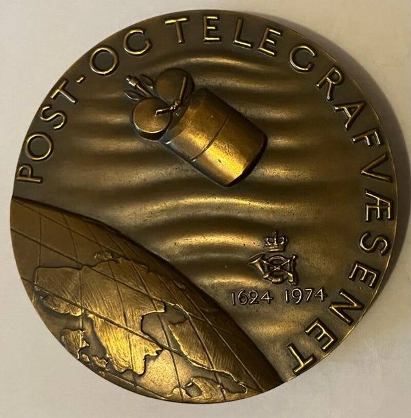 Denmark Jubileum medal Post- og Telegrafvæsenet 1624-1974