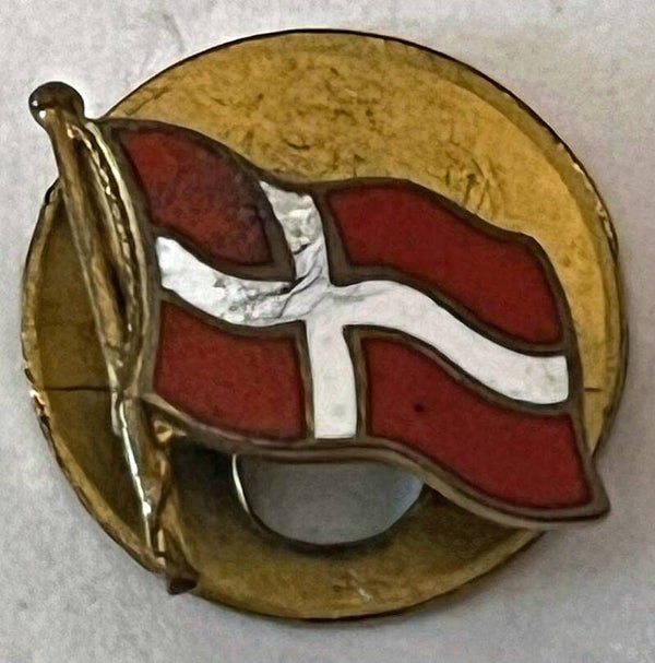 Danmark flagg merke med knappefeste