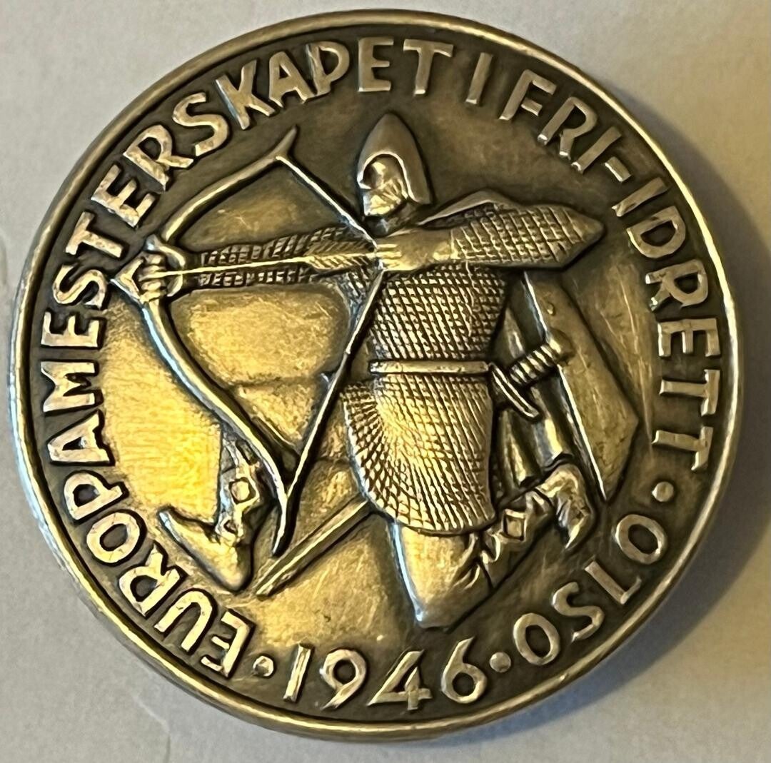 EM Friidrett Oslo 1946 - stort sølv merke