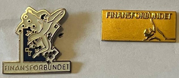 Finansforbundet 2stk pins hvor en i sølv