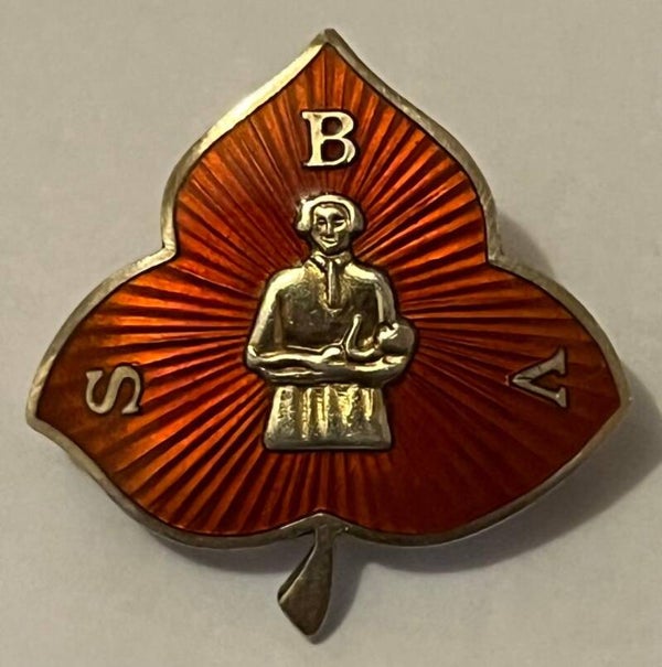 Foreningen Smaabarns Vel sølv og emalje nål