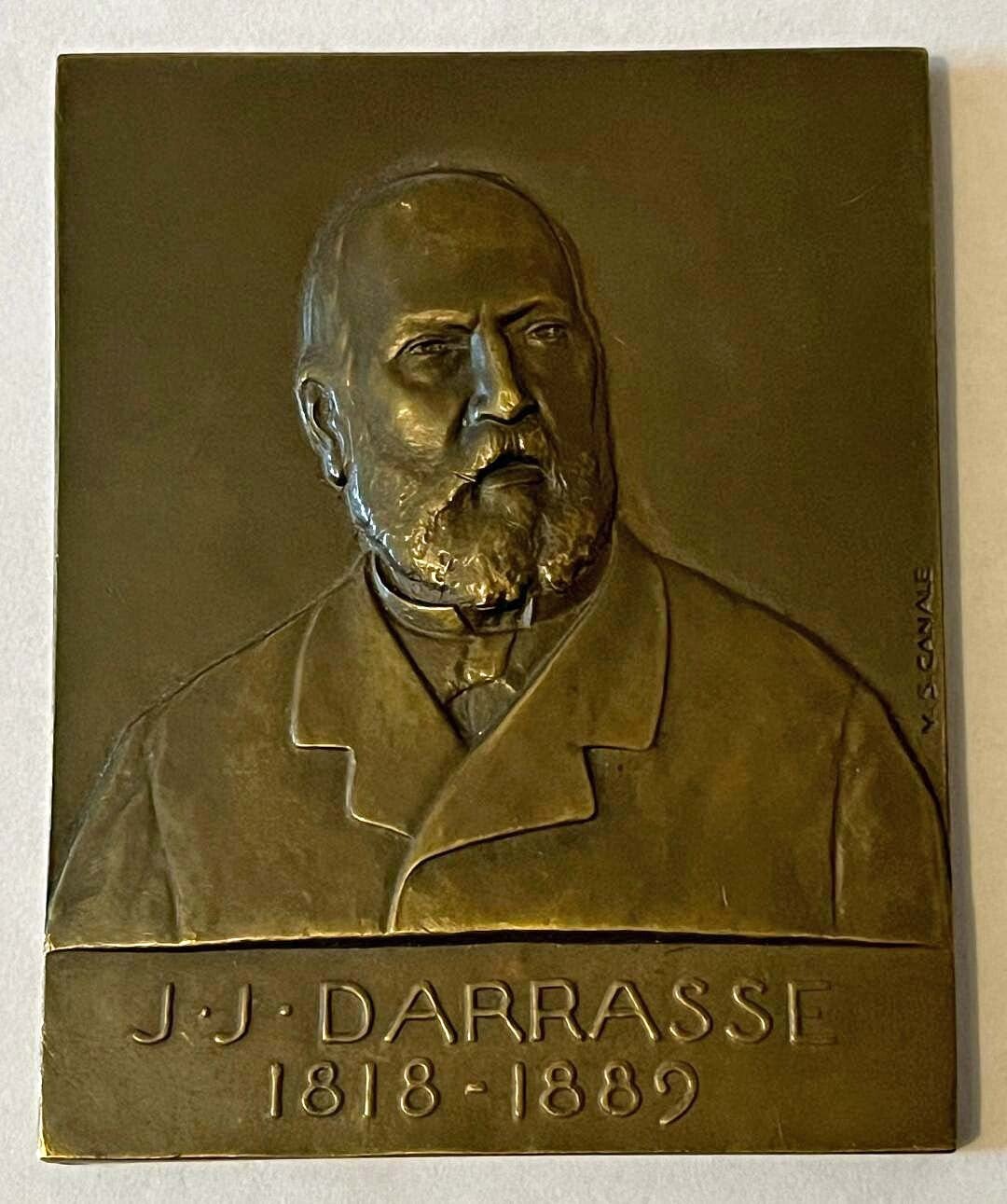 J.J. Darrasse 1818-1889, Montereau, France 1936 plaque medal