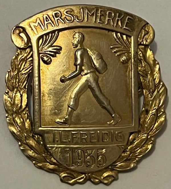 Marsjmerke Freidig 1935. Merke med krans