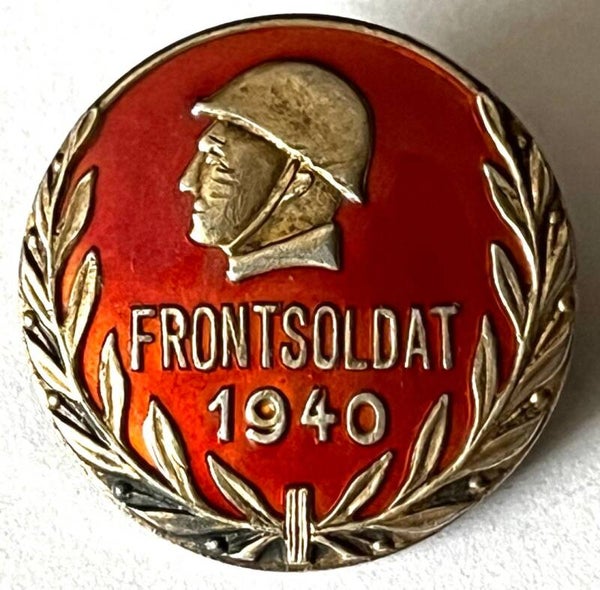 Frontsoldat 1940 med krans - sølv og emalje