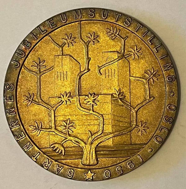 Gartnernes jubileumsutstilling Oslo 1950 medalje