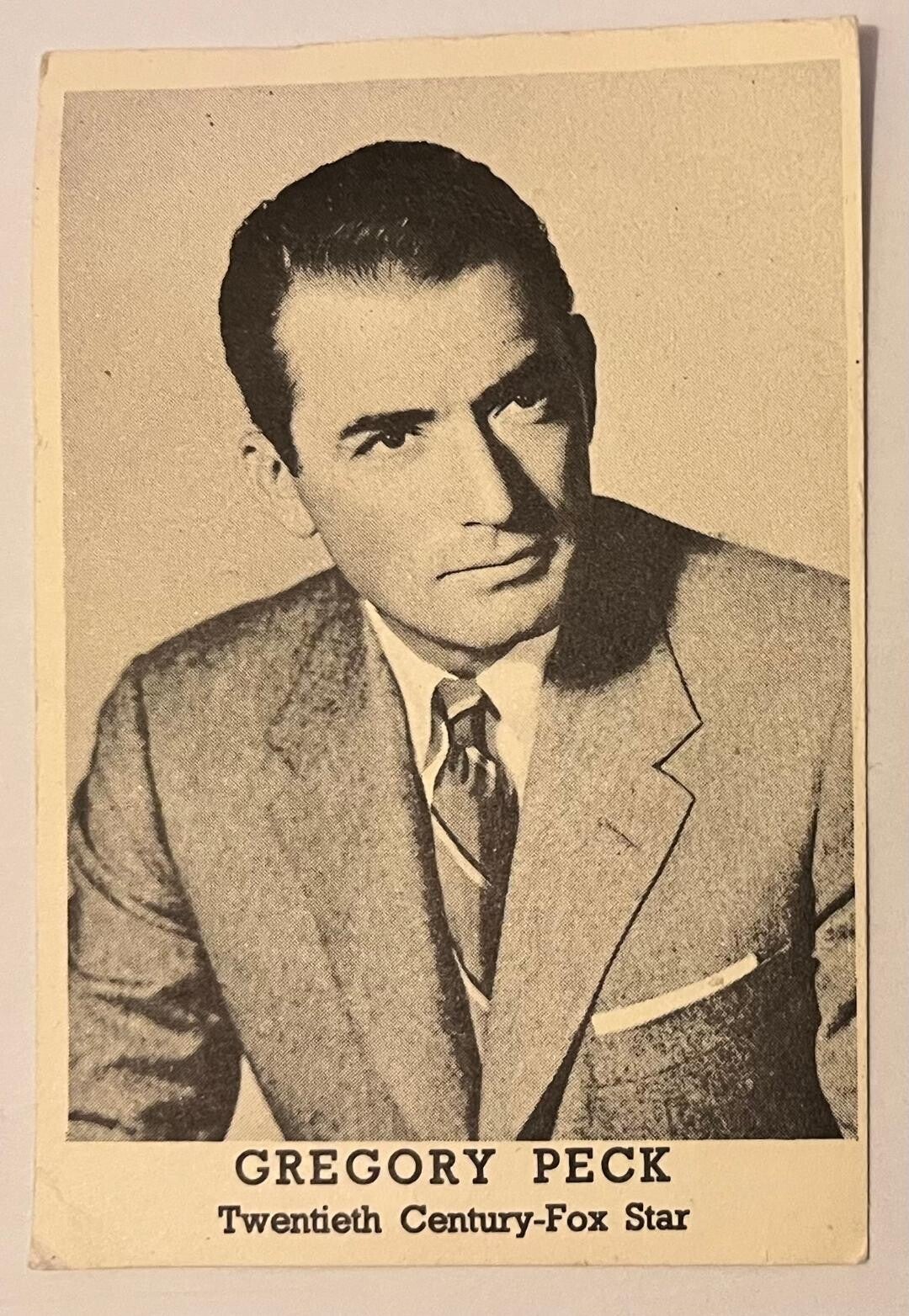 Gregory Peck, American actor Twentieth Century Fox star collectorcard