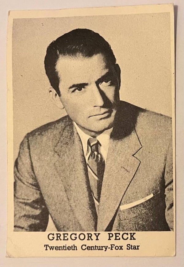 Gregory Peck, American actor Twentieth Century Fox star collectorcard