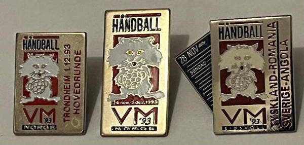Håndball VM i Norge 1993. 3stk. pins