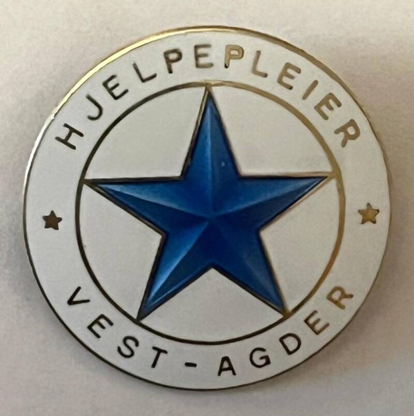 Hjelpepleier Vest Agder. Sølv og emalje nål