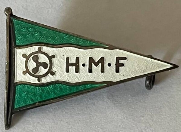 Holmen motorbåtforening - eldre sølv og emalje nål