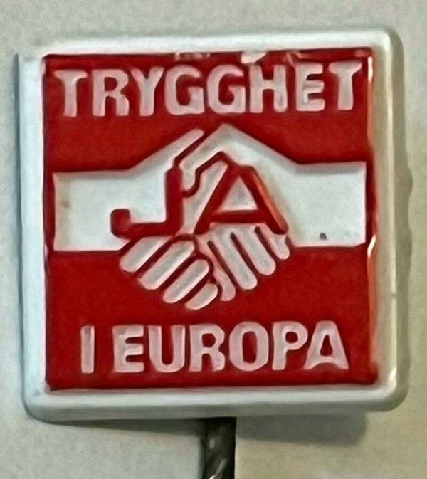 Ja Trygghet i Europa merke fra Arbeiderbevegelsen
