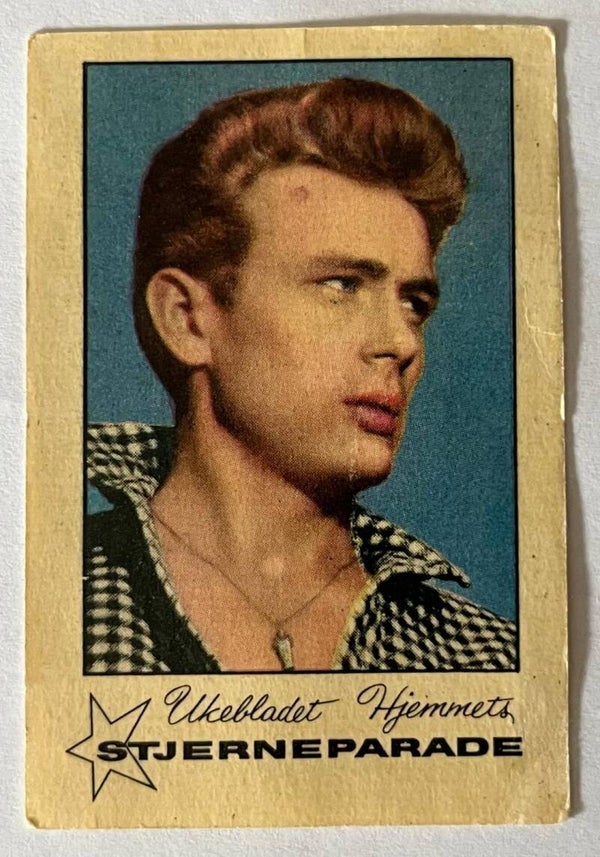 James Dean, American actor. Collectorcard Ukebladet Hjemmet stjerneparade 1958