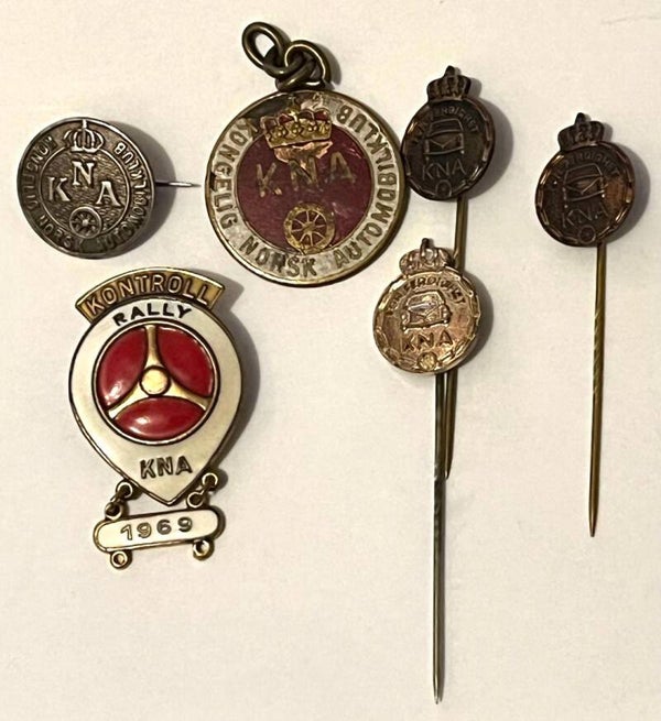 Kongelig Norsk Automobilklub (KNA) 6stk. merker