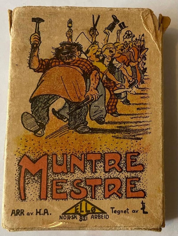 Muntre mestre 4-krt av eldre dato. Komplett med eske