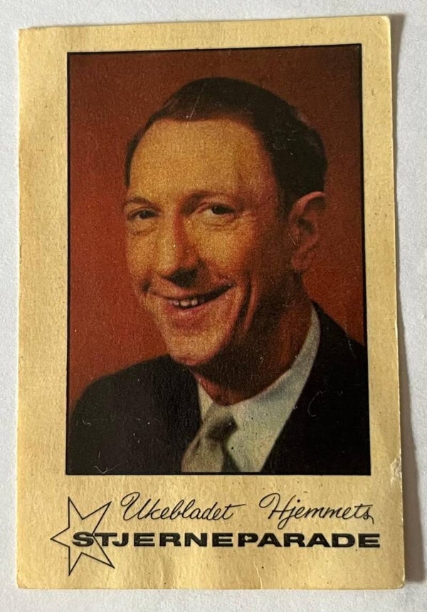 Leif Juster, Norwegian actor. Collectorcard Ukebladet Hjemmet stjerneparade 1958