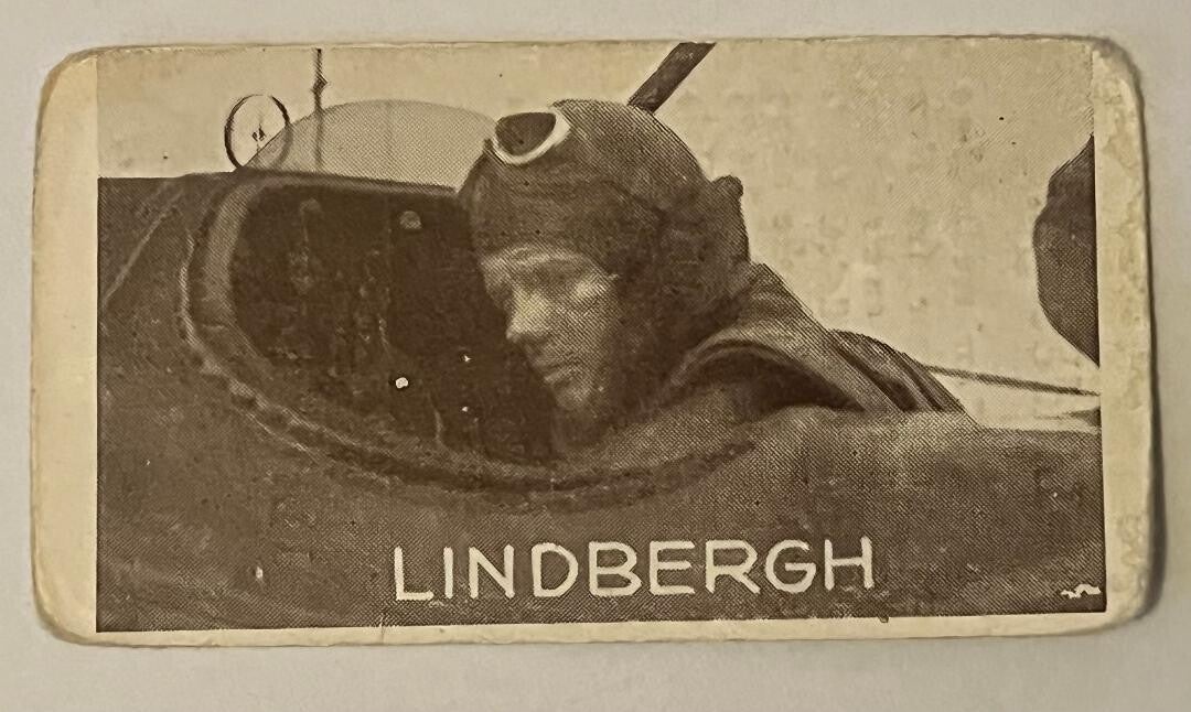 Charles Augustus Lindbergh, American aviator flight pilot. Collectorcard Tiedemanns tobak