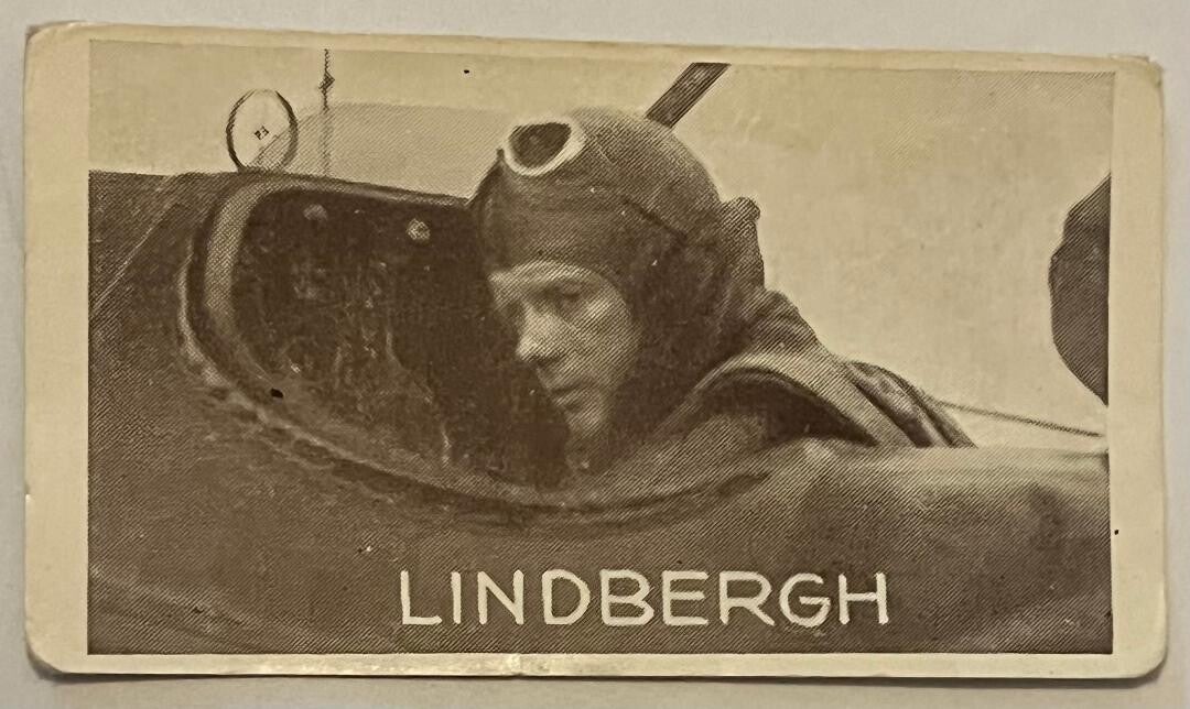 Charles Augustus Lindbergh, American aviator flight pilot. Collectorcard Tiedemanns tobak
