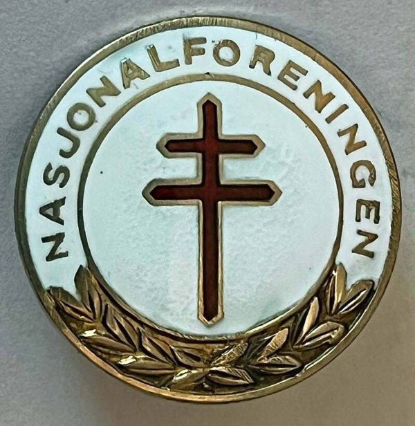 Den norske Nationalforening mot Tuberkulosen 23mm sølv og emalje merke