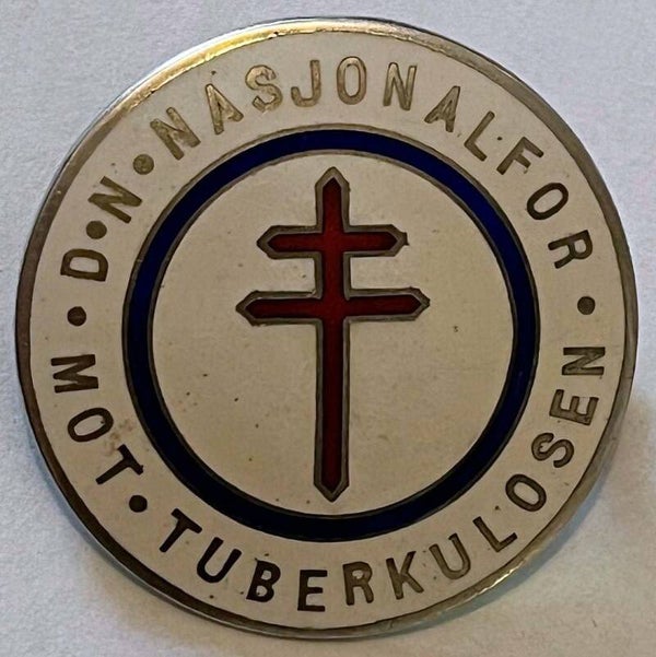 Den norske Nationalforening mot Tuberkulosen 32mm sølv og emalje merke