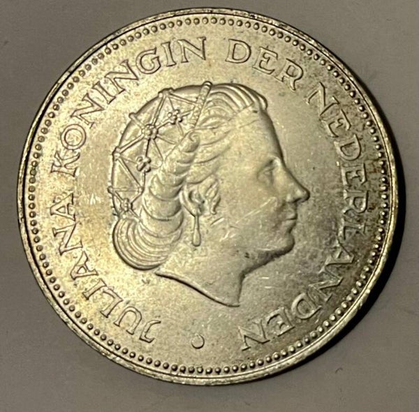Netherlands 10 gulden 1970 silver coin